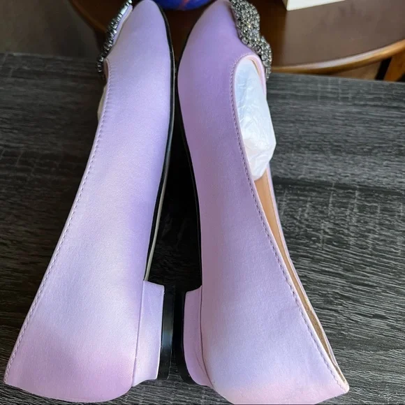Manolo Blahnik Hangisi Embellished Lilac Flats EU36/US6 Used Once (see pics) - Picture 8 of 15